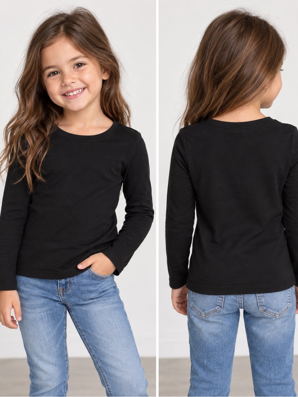 Cat & Jack Girls Black Long Sleeve Top Size 4/5